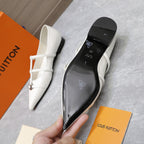 LV 6AM Flat Ballerina White Patent Leather 601539