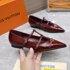 LV 6AM Flat Ballerina Burgundy Patent Leather 601540