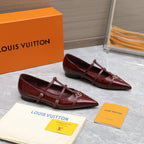 LV 6AM Flat Ballerina Burgundy Patent Leather 601540