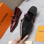 LV 6AM Flat Ballerina Burgundy Patent Leather 601540