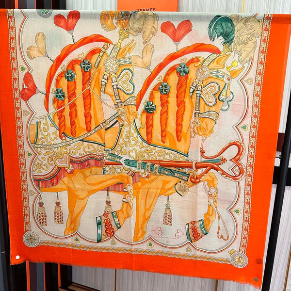 HM 25s Scarf 200cm Orange Beige Cashmere 976424