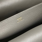 HALZAN 25 HANDLE BAG IN GREY GRAINED CALFSKIN