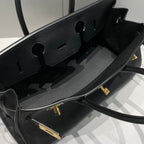 HM Shoulder Birkin 42 Black Cowhide with Gold Hardware 237640