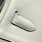 HM Birkin 30 Milkshake White Canvas with Swift Leather Silver Hardware 237310