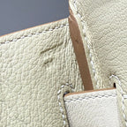 HM Birkin 35cm Milkshake White Canvas with Swift Leather Silver Hardware