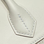 HM Birkin 35cm Milkshake White Canvas with Swift Leather Silver Hardware