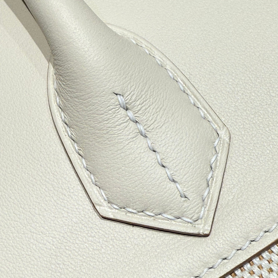 HM Birkin 35cm Milkshake White Canvas with Swift Leather Silver Hardware
