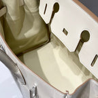 HM Birkin 35cm Milkshake White Canvas with Swift Leather Silver Hardware