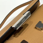 HM Constance Elan 24cm Bag Brown Epsom Leather Silver Hardware