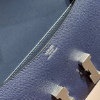 HM Constance Elan 24cm Bag Dark Blue Epsom Leather Silver Hardware