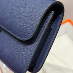 HM Constance Elan 24 Midnight Blue Epsom Silver Hardware 237341