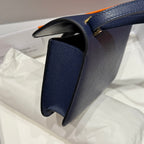 HM Constance Elan 24cm Bag Dark Blue Epsom Leather Gold Hardware