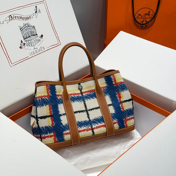 HM Garden Party 30 bag Multicolor Canvas and Negonda Calfskin 243192