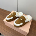 Miu Mule Half Fur   Brown Suede