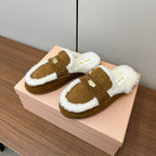 Miu Mule Half Fur   Brown Suede