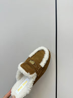Miu Mule Half Fur   Brown Suede