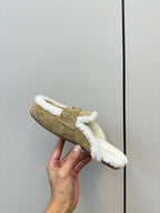 Miu Mule Half Fur Light Brown Suede