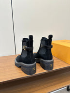 LV Beaubourg Ankle Boot Black Suede