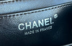 SMALL FLAP BAG 20 IN BLACK DENIM AND CALFSKIN LINING SILVER HARDWARE