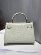 Hermes Kelly 19 Sellier Off White Ostrich Leather Bag GHW (need 25 day to produce) 270336