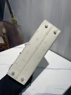 Hermes Kelly 19 Sellier Off White Ostrich Leather Bag Sliver Hardware (need 25 day to produce) 270341