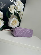 cc 24a nano 19cm kelly shopper bag violet lambskin