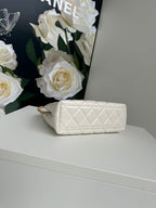 cc 24a nano 19cm kelly shopper bag pastel white lambskin