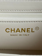 cc 24a nano 19cm kelly shopper bag pastel white lambskin