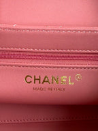 cc 24a nano 19cm kelly shopper bag hot pink lambskin