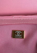 cc 24a nano 19cm kelly shopper bag hot pink lambskin