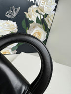 cc 24a nano 19cm kelly shopper bag black lambskin