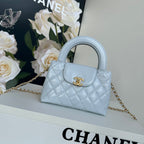 cc 24a nano 19cm kelly shopper bag cloud blue lambskin