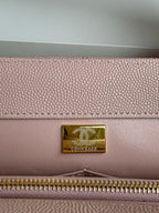 coco handle medium 29cm pink beige quilted caviar leather gold hardware