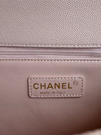 coco handle medium 29cm pink beige quilted caviar leather gold hardware