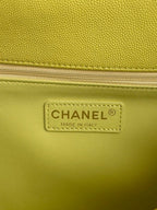 coco handle medium 29cm yellow quilted caviar leather gold hardware