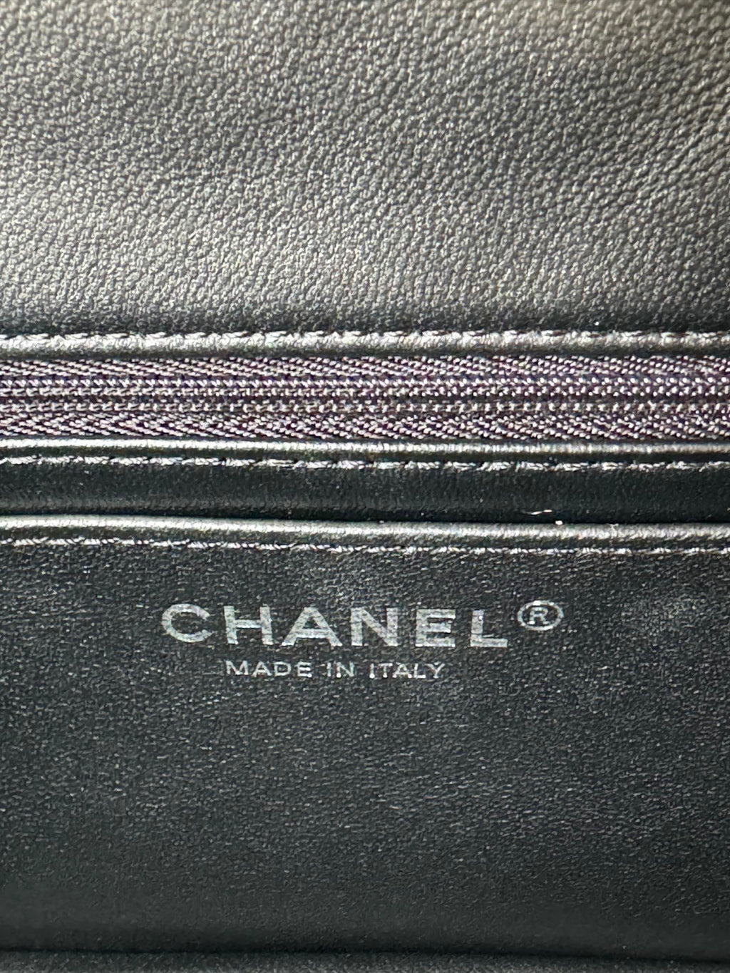 24c mini flap bag 20cm with top handle all black calfskin