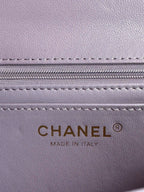 24c mini flap bag 20cm with top handle violet lambskin