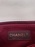 coco handle flap bag 24cm pastel pink red quilted caviar leather