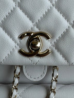 duma backpack 22cm white lambskin light gold hardware