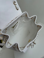 duma backpack 22cm white lambskin light gold hardware
