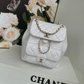 duma backpack 22cm white lambskin light gold hardware