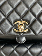 duma backpack 22cm black lambskin light gold hardware
