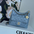 CC 23C Small Hobo Bag 21.5 Cloud Blue Lambskin Gold Hardware