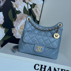 CC 23C Small Hobo Bag 21.5 Cloud Blue Lambskin Gold Hardware