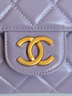 CC 23C Small Hobo Bag 21.5 Violet Lambskin Gold Hardware
