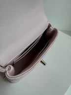 CC 24K Coco Handle Nano 14.5cm Light Pink Grained Calfskin Gold Hardware
