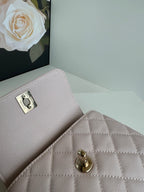 CC 24K Coco Handle Nano 14.5cm Light Pink Grained Calfskin Gold Hardware
