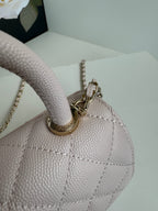 CC 24K Coco Handle Nano 14.5cm Light Pink Grained Calfskin Gold Hardware
