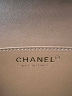 MEDIUM BOX BAG 22 IN CHOCOLATE LAMBSKIN GOLD HARDWARE