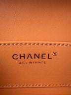 SMALL BOX BAG 18 IN CARROT LAMBSKIN GOLD HARDWARE
